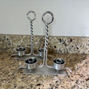 Pair (2) Hand Wrought Buenilum Candle Holders